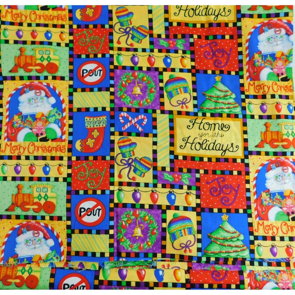 Christmas Fabric Kimberly Montgomery Cotton Quilting Better Not Pout Santa 4 yds